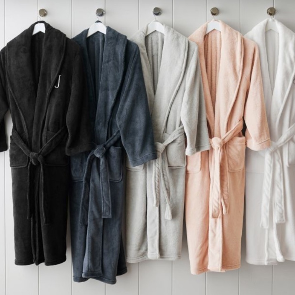 POTTERY BARN luxury plush  sherpa and terry cloth bathrobe